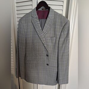 Grey windowpane suit jacket (read description)